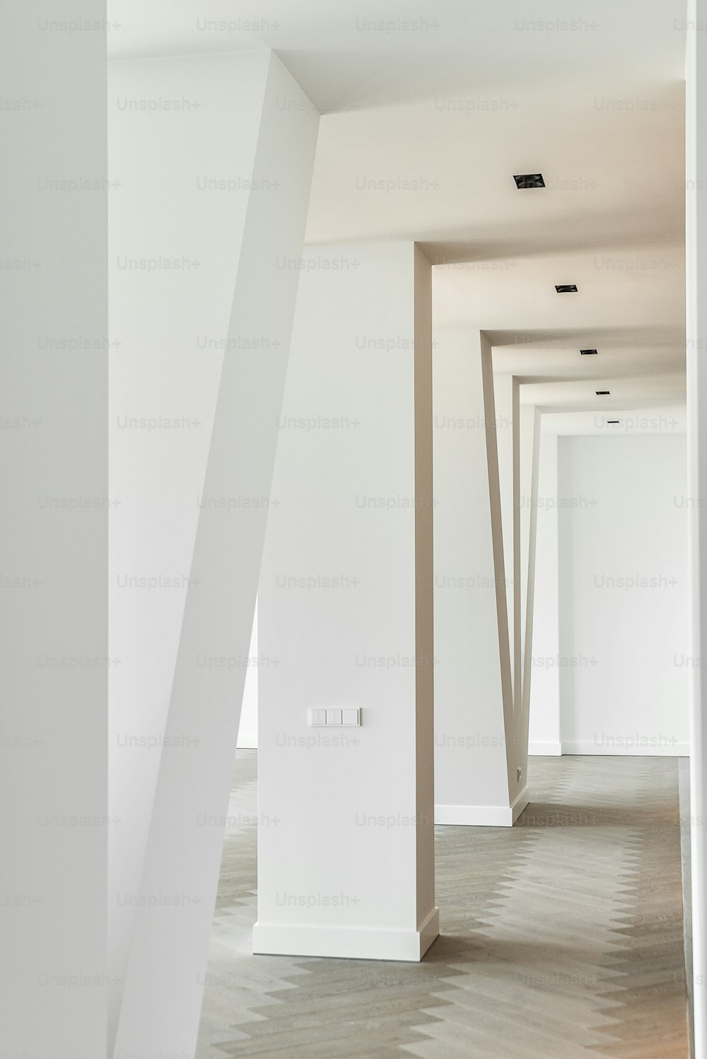 A long empty corridor, designed in luxury style