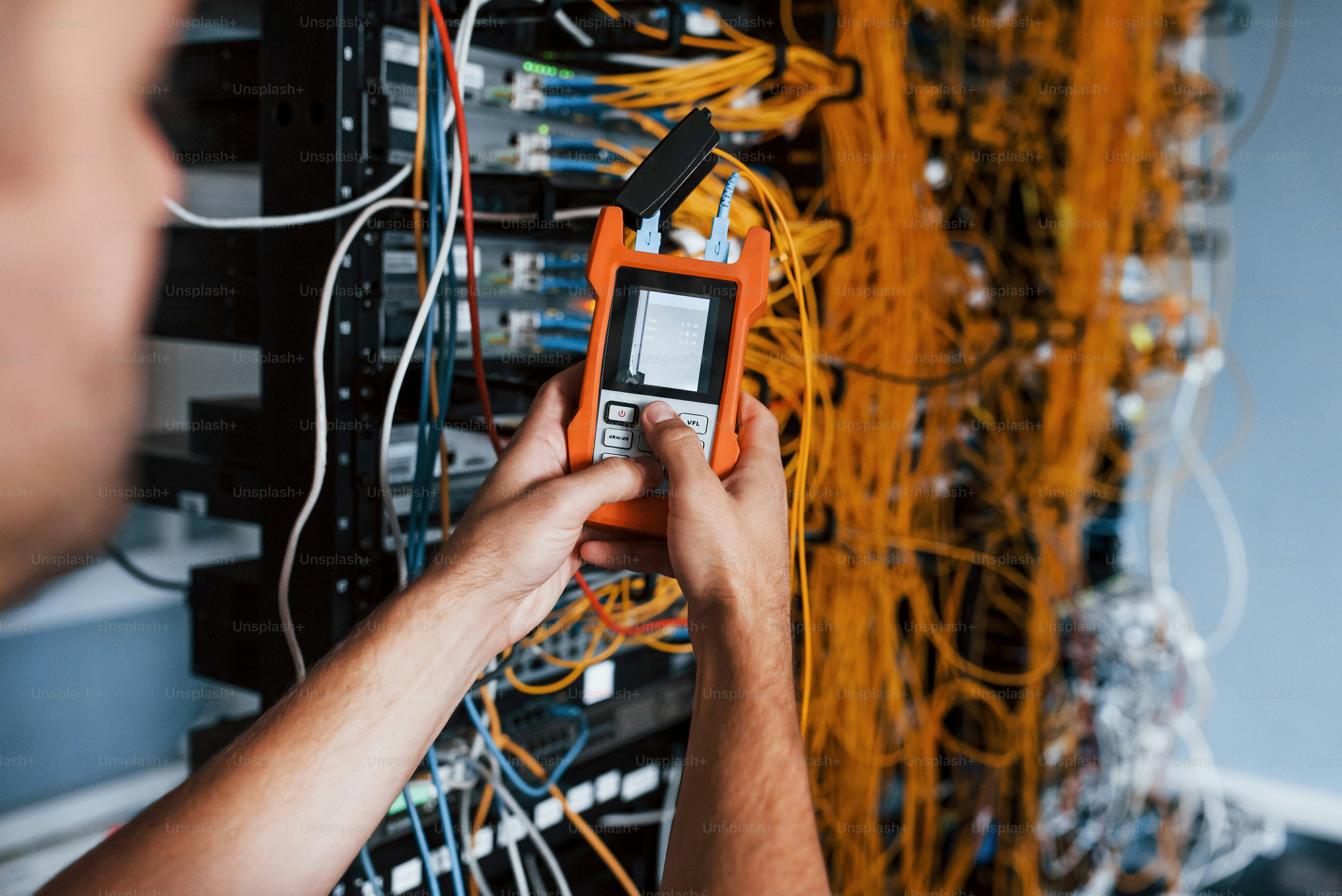 Network server rack with fiber connections