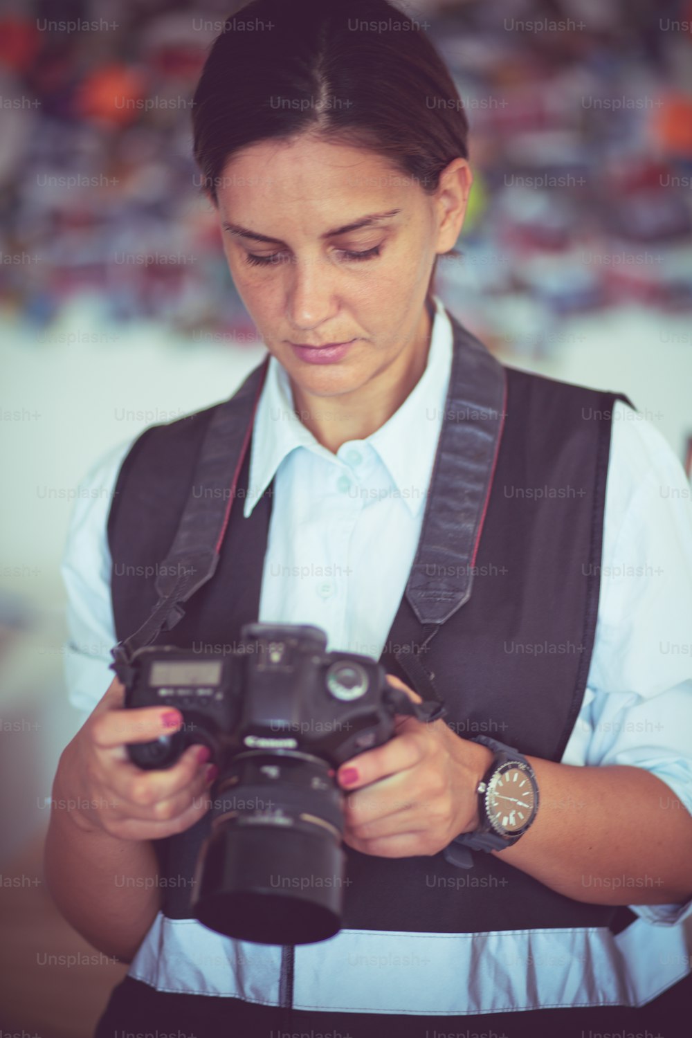 FBI woman works on a case.