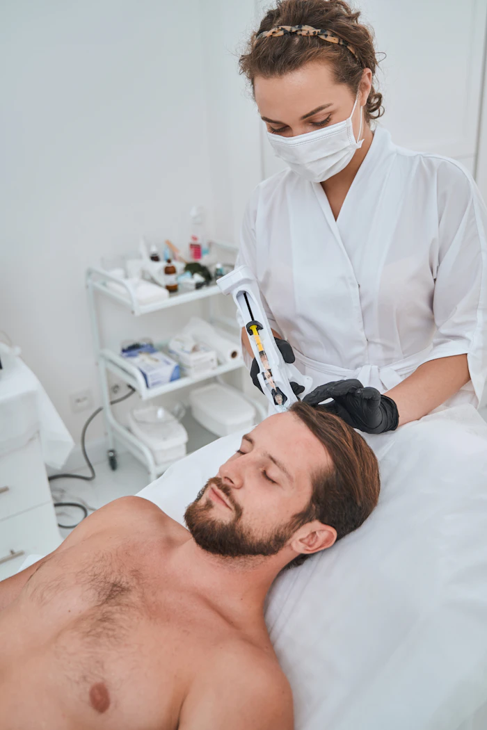Médico em prática clínica de Especialização em Tricologia e Transplante Capilar — Instituto Lapidare, unidade Balneário Camboriú