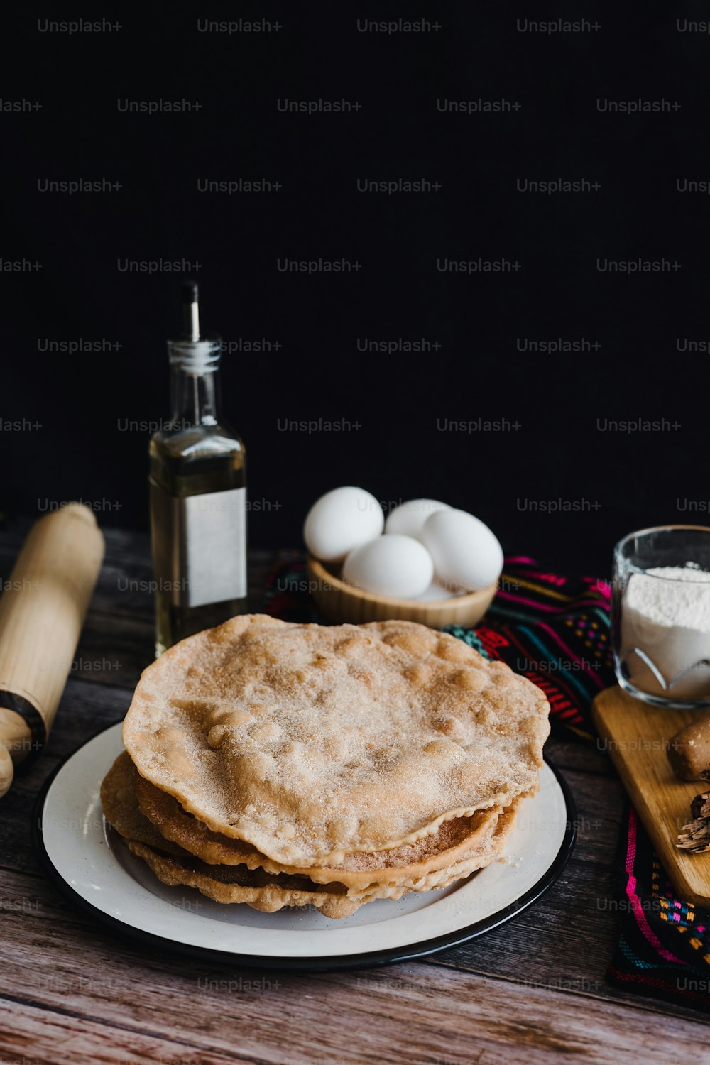 mexican buñuelos recipe and ingredients of traditional dessert for Christmas in Mexico