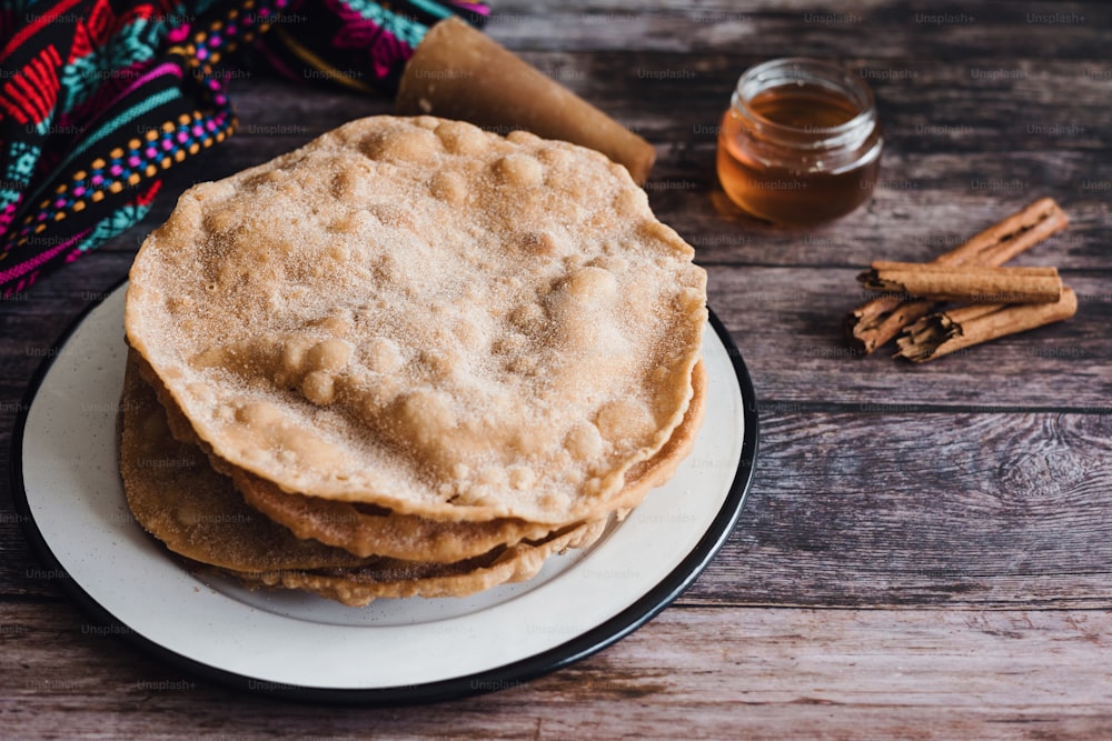 mexican buñuelos recipe and ingredients of traditional dessert for Christmas in Mexico