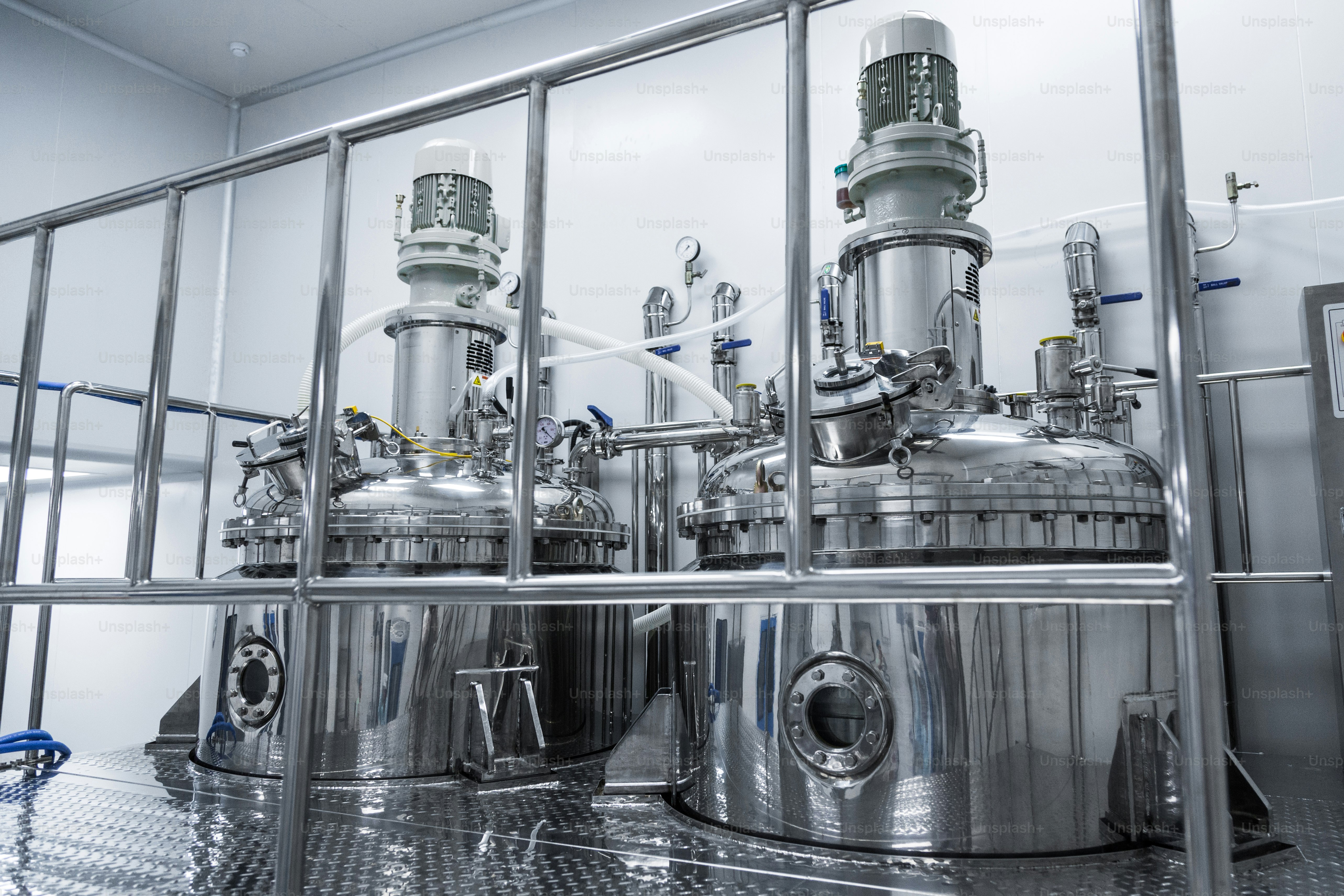 plant picture, clean room equipment and stainless steel machines - Barton family wines