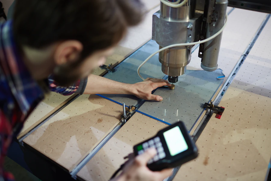 Compressor reconditioning workshop — engineer working on refrigeration unit