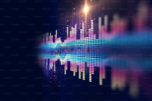 sfondo tecnologico astratto forma d'onda audio colorato, rappresenta la tecnologia dell'equalizzatore digitale