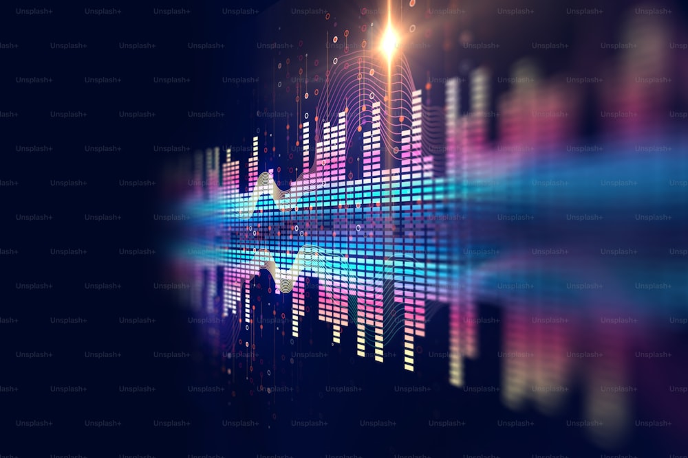 colorful Audio waveform abstract technology background ,represent digital equalizer technology