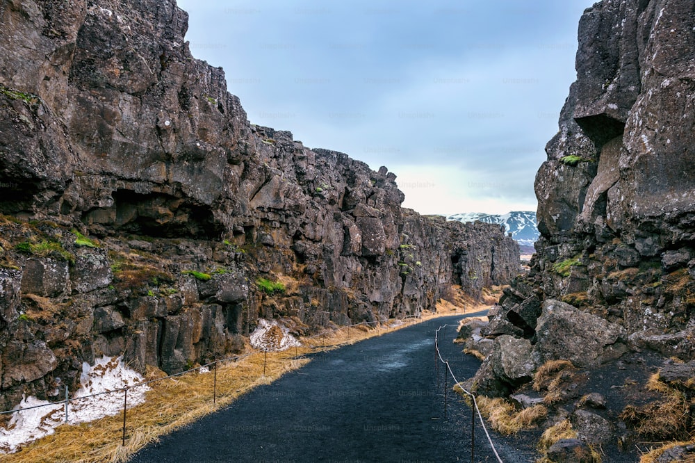 Parc national de Pingvellir (Thingvellir), plaques tectoniques en Islande.