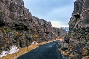 Pingvellir (Thingvellir) Nationalpark, tektonische Platten in Island.