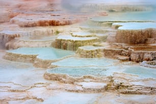 a hot spring in the middle of a desert