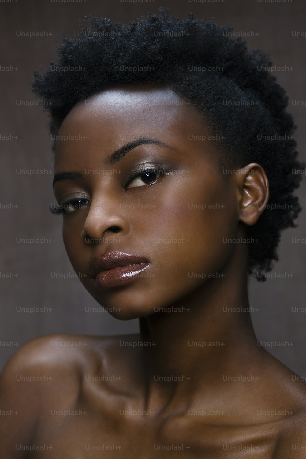 Afro-American woman with flawless skin
