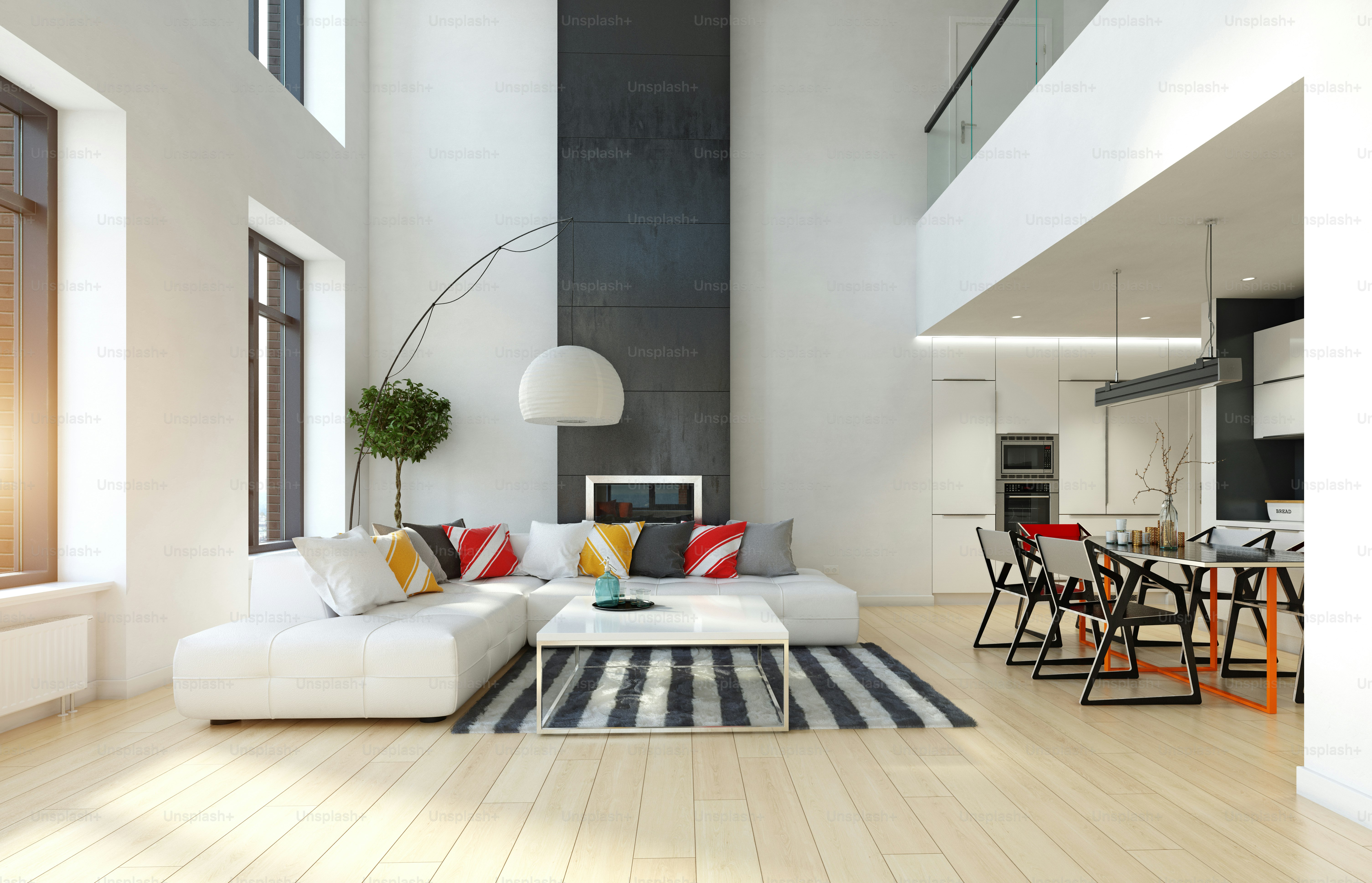 Modern apartment interior. 3d rendering design concept photo ...