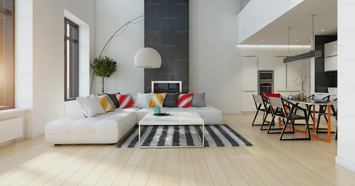 Modern apartment interior. 3d rendering design concept photo ...