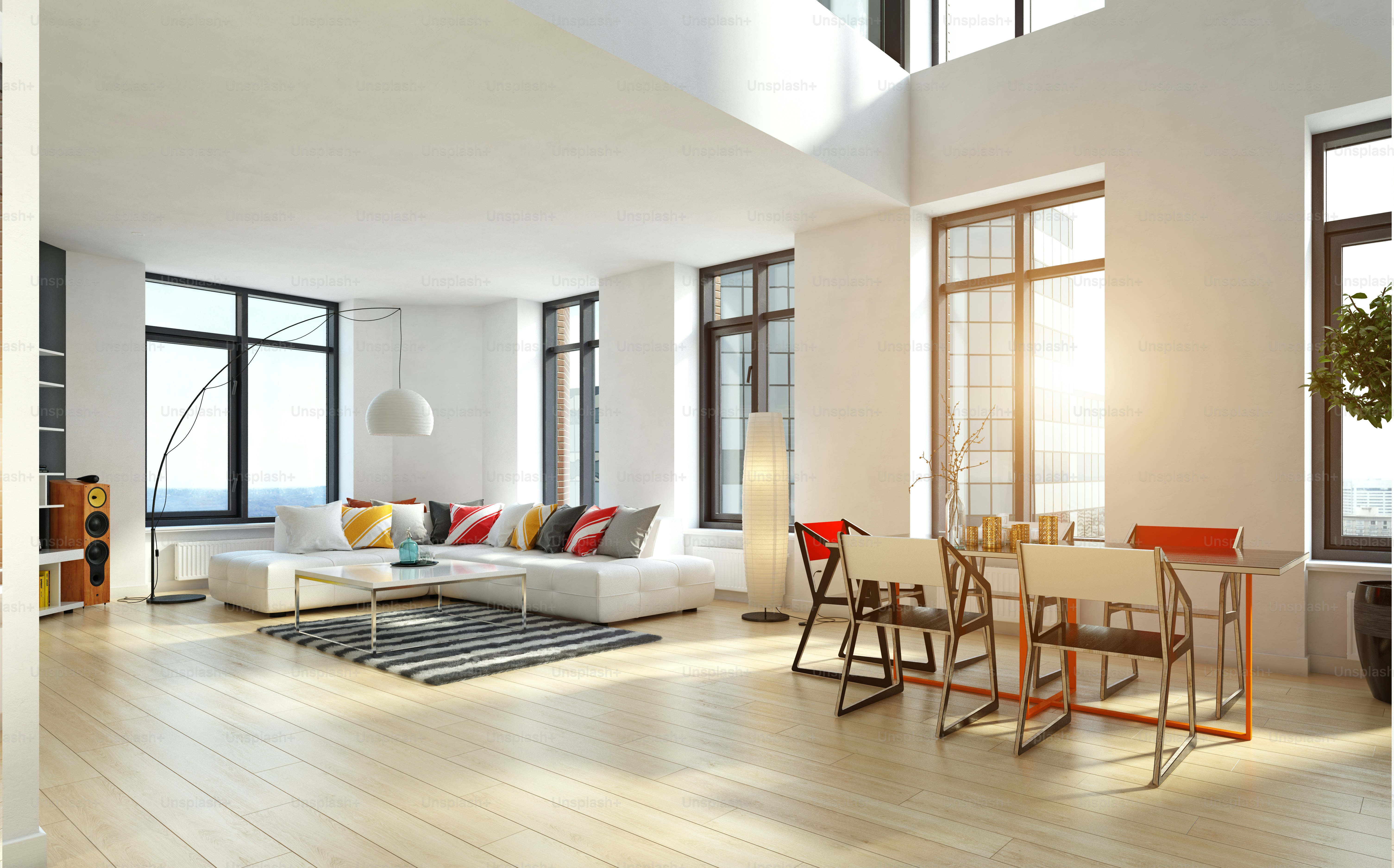 modern apartment interior. 3d rendering design concept