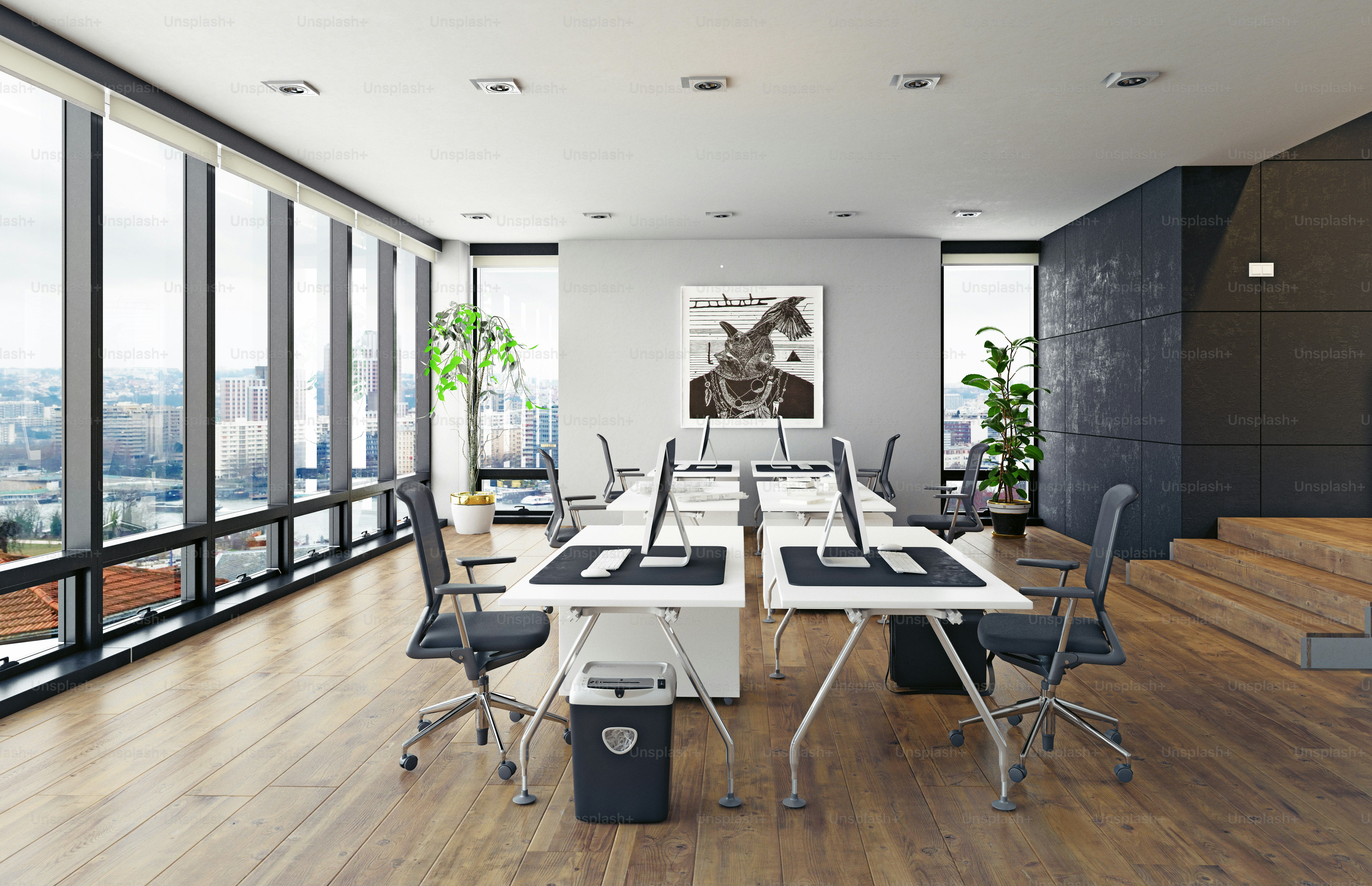 modern office interior. 3d rendering concept