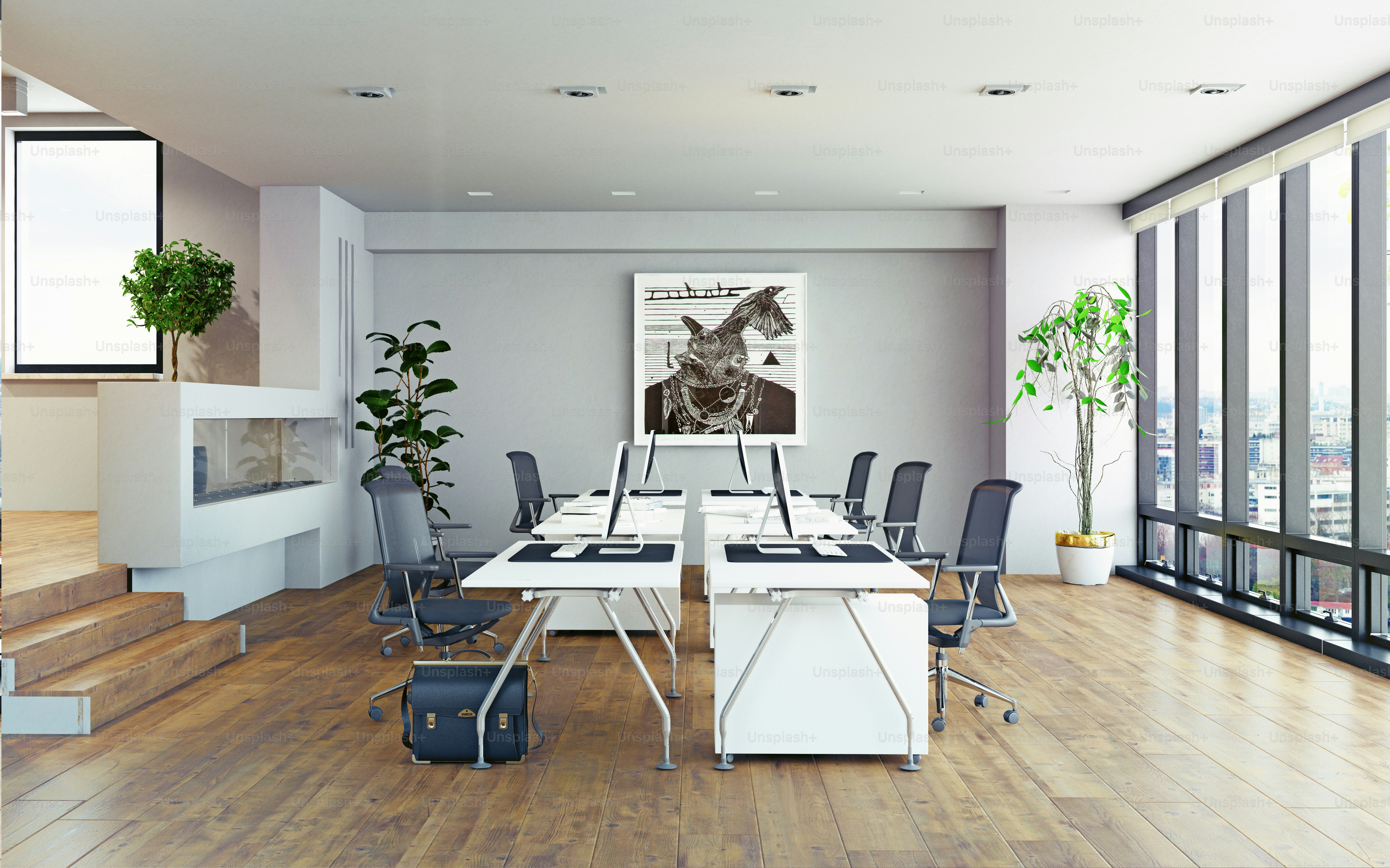 modern office interior. 3d rendering concept