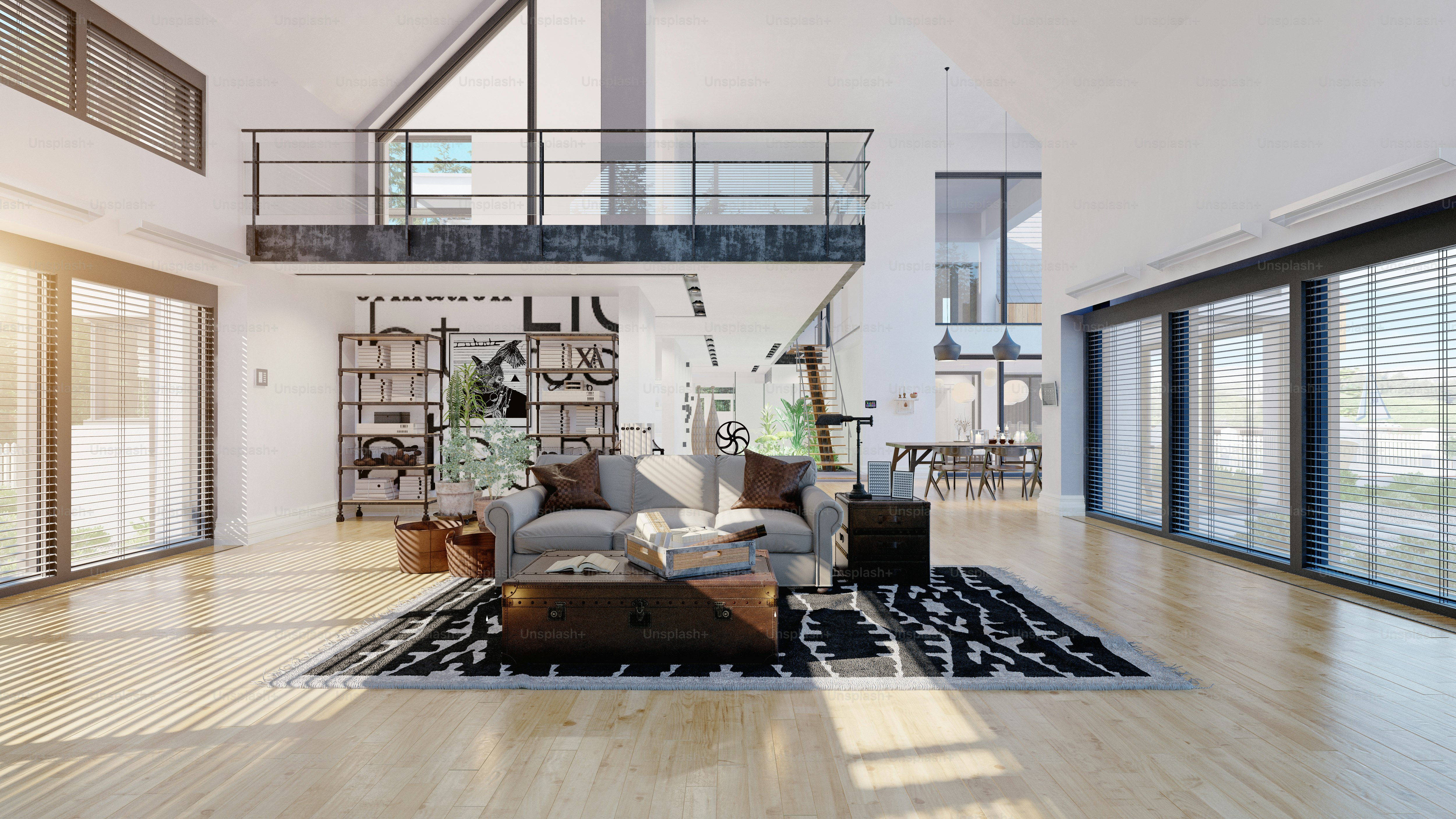 modern house interior. 3d rendering design