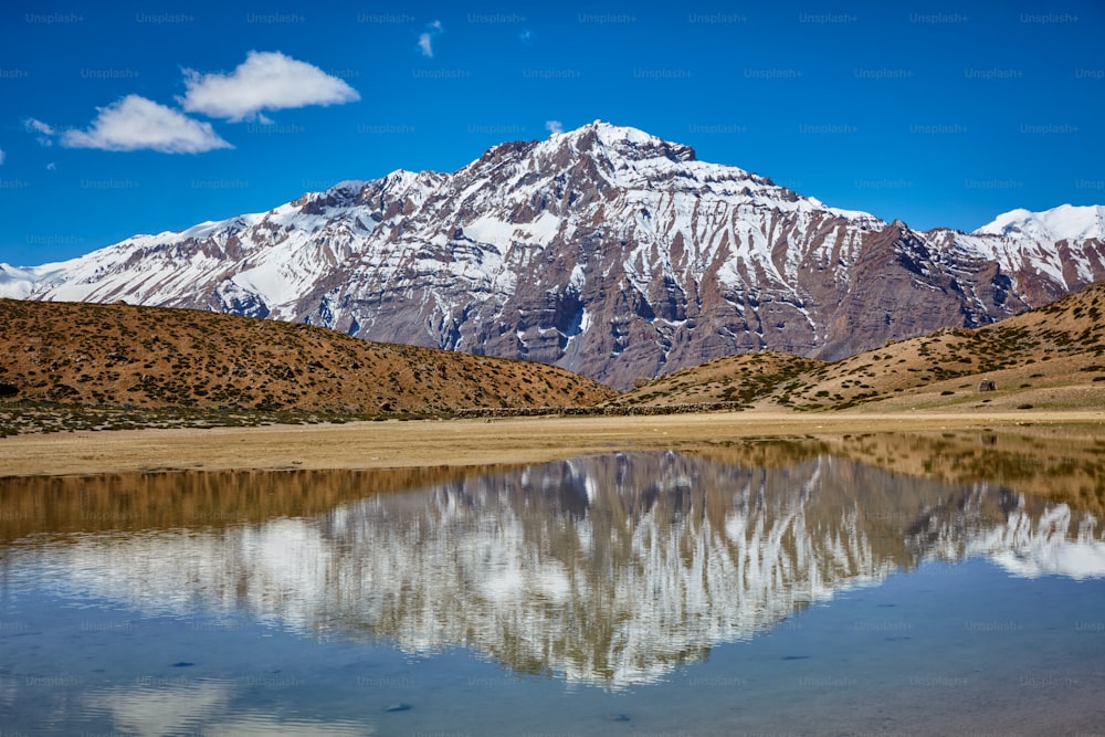 Dhankar See im Himalaya. Spiti Valley, Himachal Pradesh, Indien