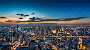 Vista aérea del paisaje urbano de Bangkok, Tailandia