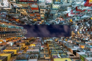 The old building at night, Hong Kong.