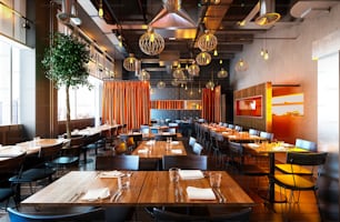 3d render of luxury restaurant interior