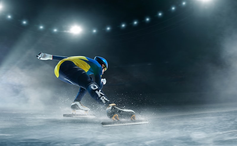 speed skating, ice skating rink, female athlete, winter sports competition