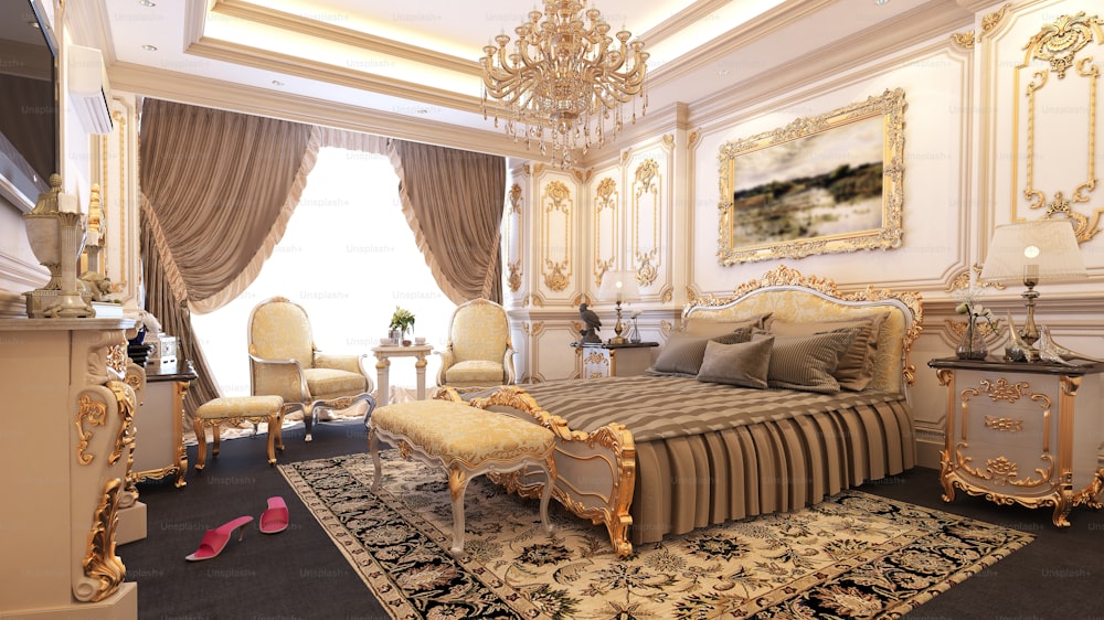 3d render cozy bedroom
