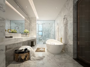 3D Render of luxury bathroom
