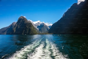 Ferry cruise in Milford Sound, South Island of New Zealand.