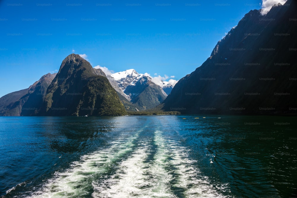 Ferry cruise in Milford Sound, South Island of New Zealand.