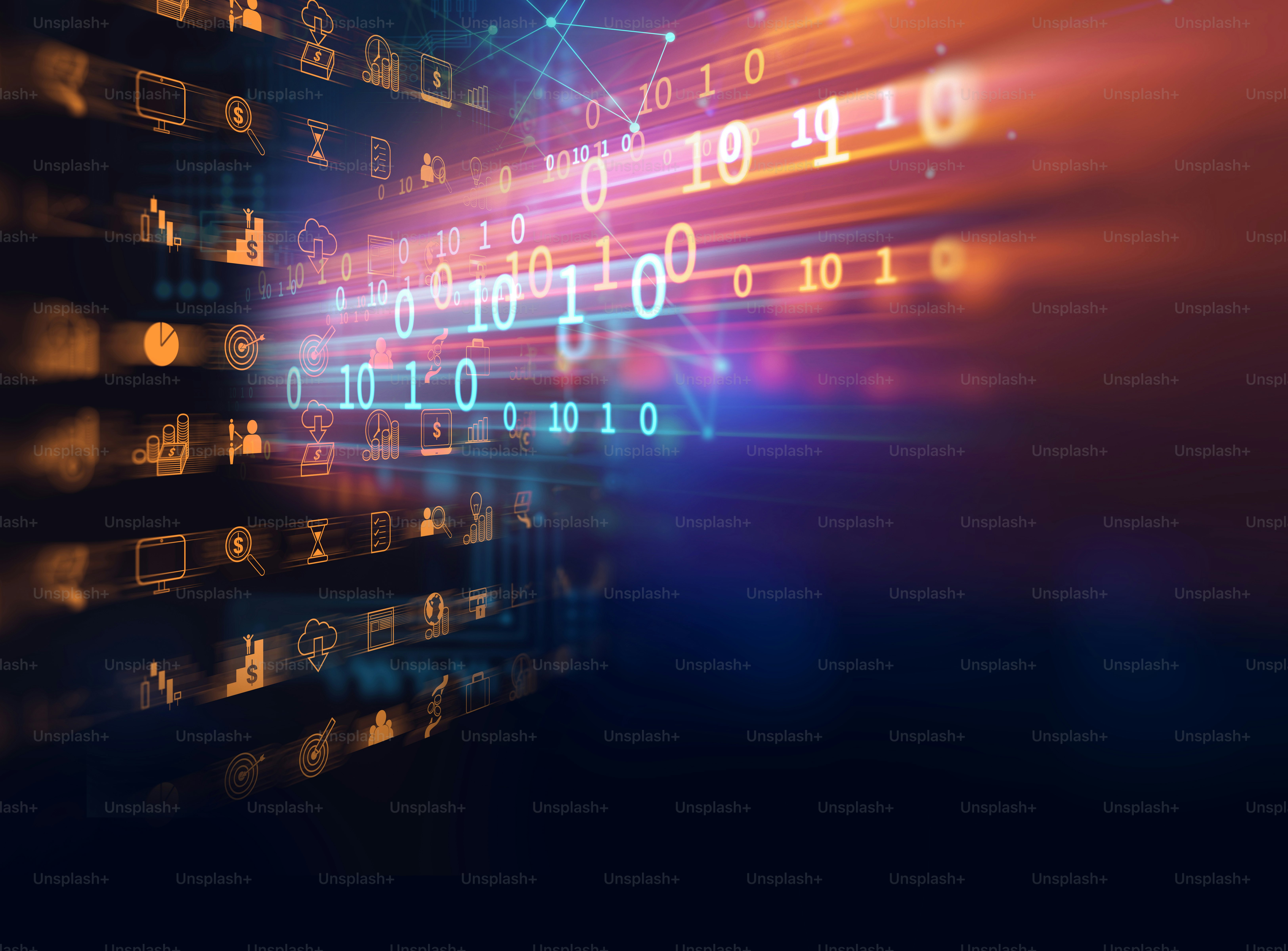 business and learning icon  on blue technology background represent learning process.