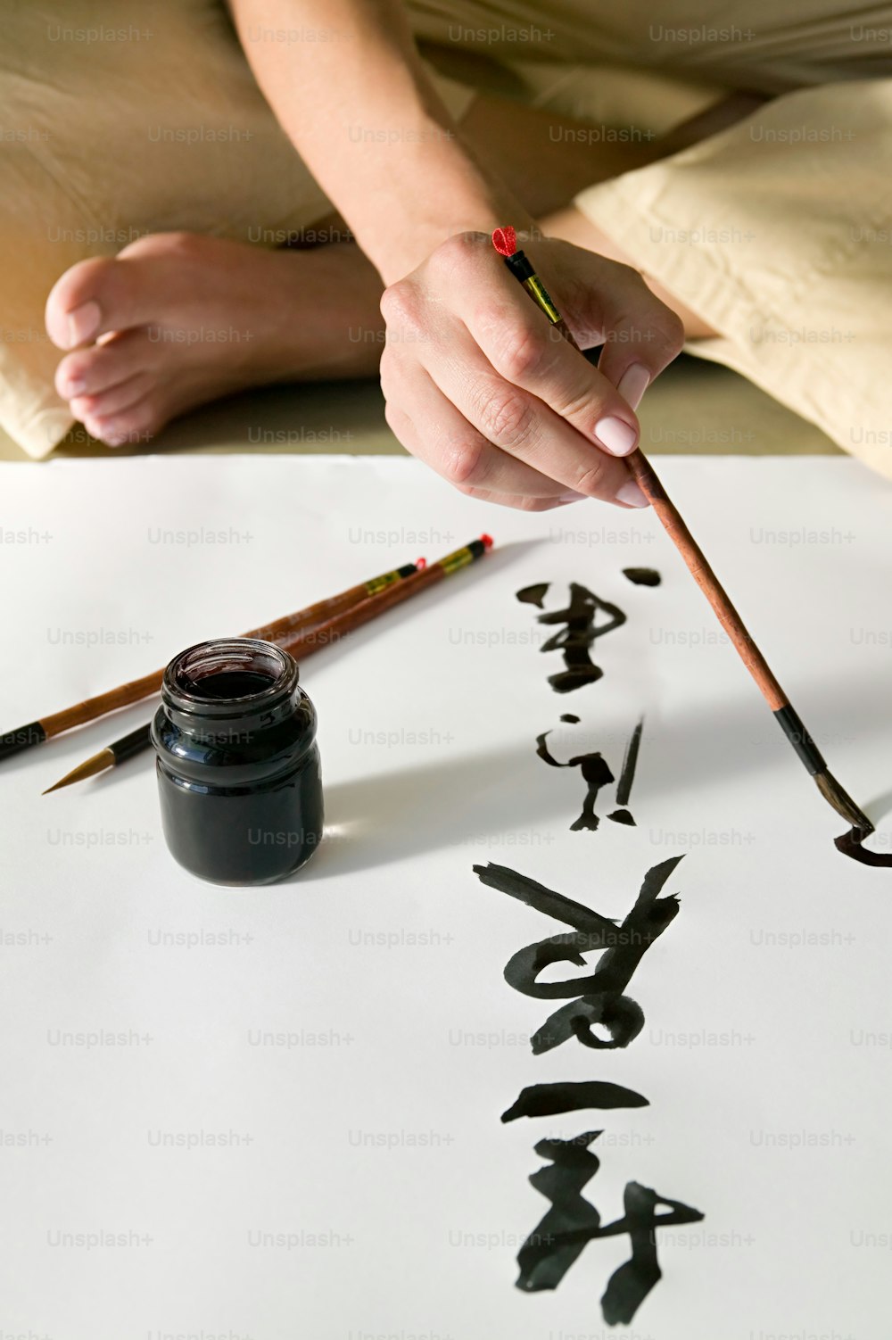 Traditional Chinese Brush Pen And Ink For Calligraphy Stock Photo, Picture  and Royalty Free Image. Image 24179887.