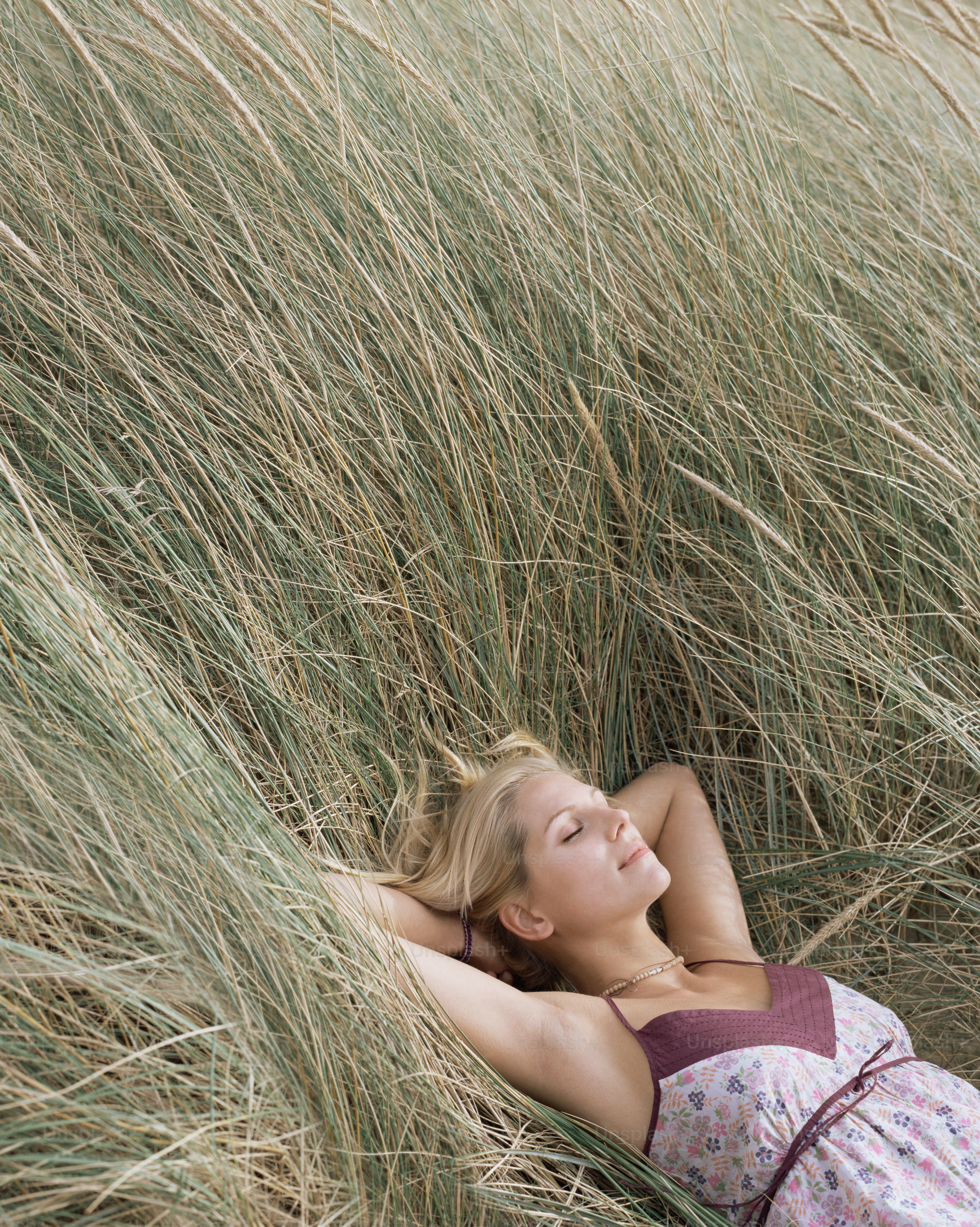 A woman laying in a field of tall grass photo – Woman Image on Unsplash