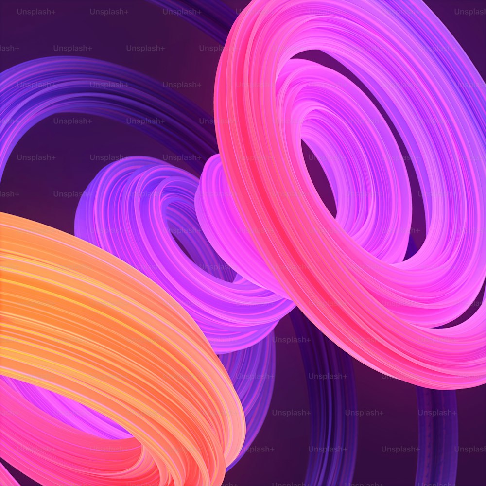 Pink colored abstract twisted shape. Computer generated geometric illustration. 3D rendering