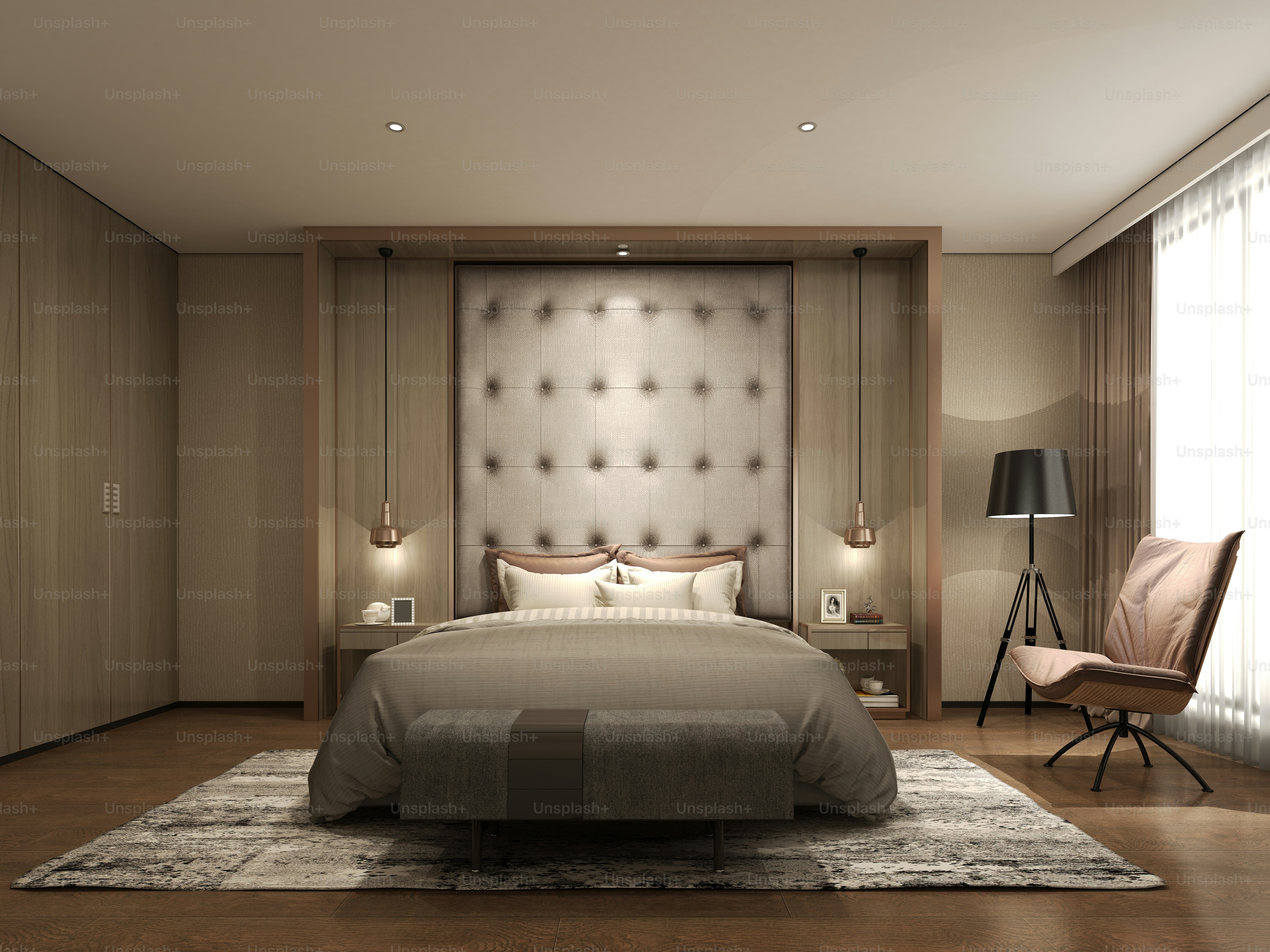 Render 3d kamar hotel mewah