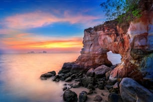 Laem Jamuk Khwai or Buffalo Nose Cape at sunset in Krabi, Thailand.