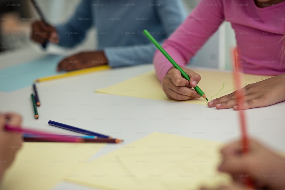 Worthy little hands. Children in preschool.