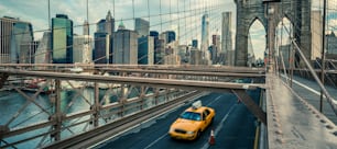 Famous Brooklyn Bridge in NYC, USA.