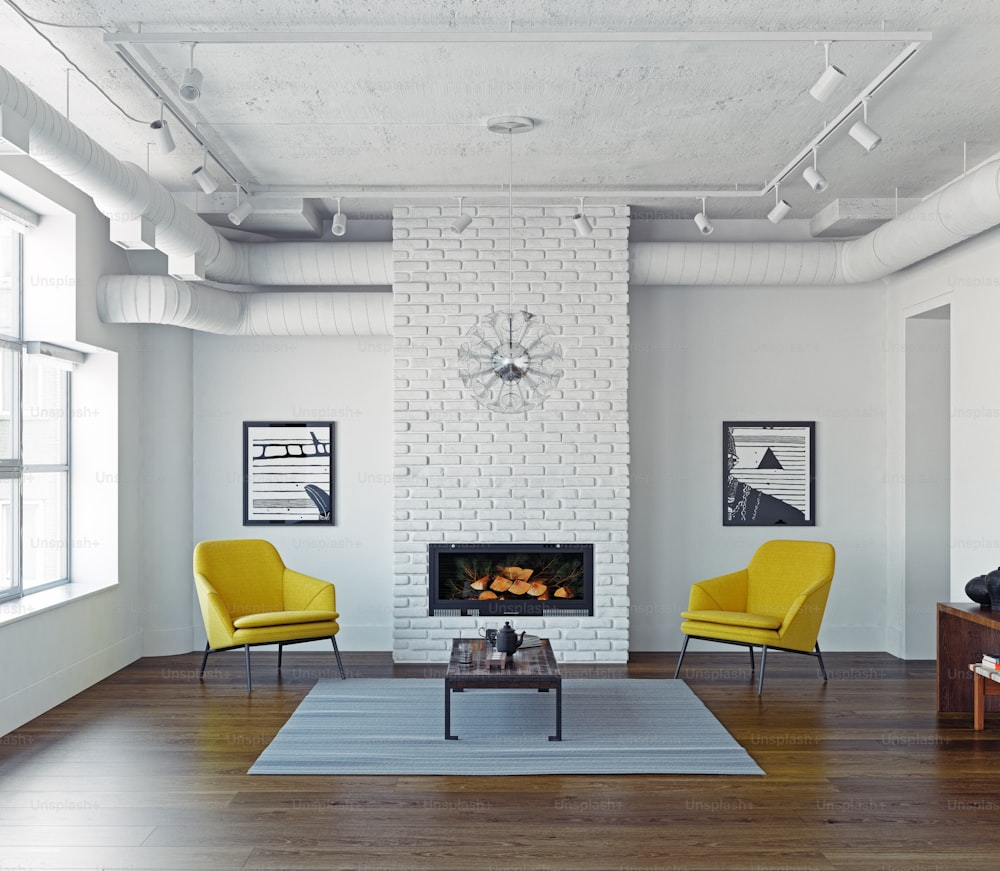 Modern living room interior. 3d rendering. concept