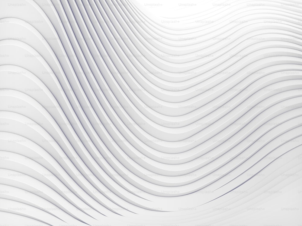 Wave band surface Abstract white background. Digital 3d illustration
