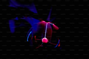 Electric plasma ball on dark background. Static electricity model
