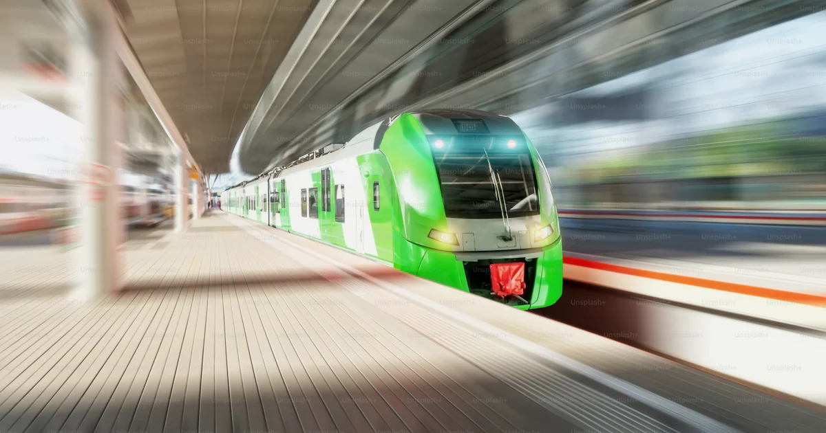 High Speed Train In Motion On The Railway Station Modern Intercity high-speed-train-in-motion-on-the-railway-station-modern-intercity