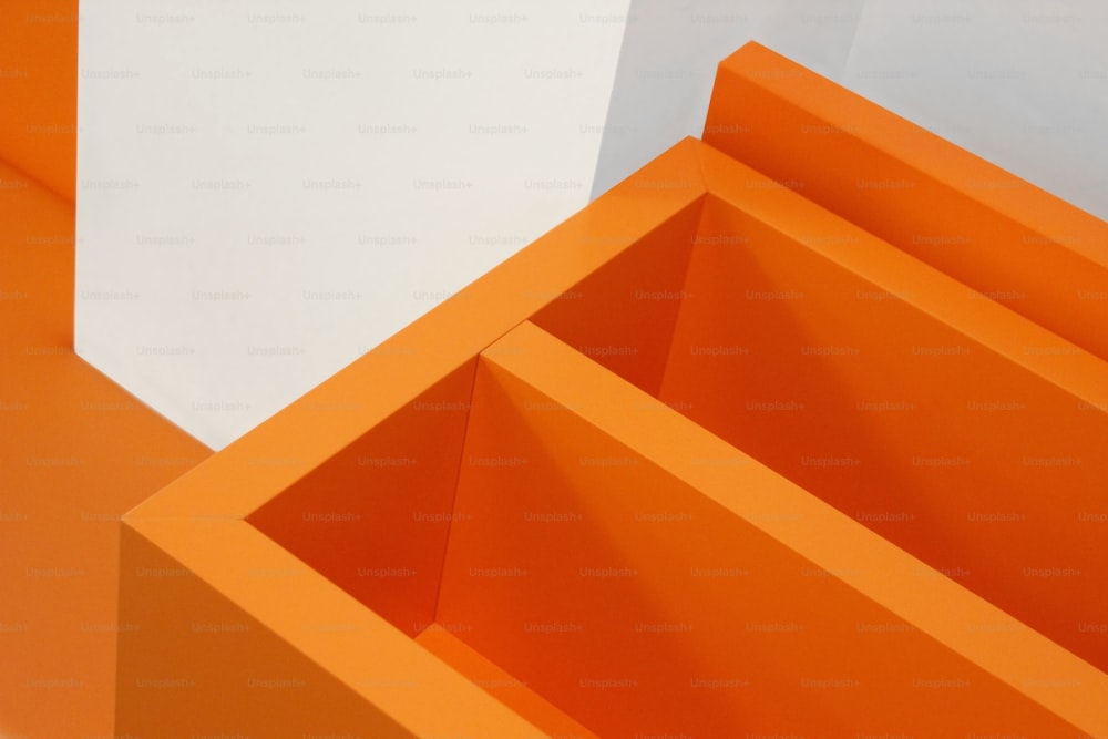 Abstract background in orange color on the subject of modern architecture, interior or technology