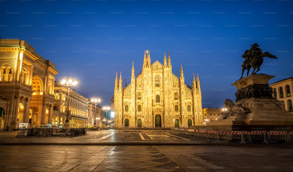Duomo di Milano (Milan Cathedral) in Milan , Italy . Milan Cathedral is the largest church in Italy and the third largest in the world. It is the famous tourist attraction of Milan, Italy.