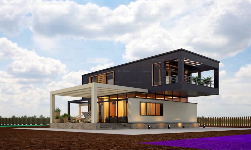 3D RENDER MODERN BUILDING EXTERIOR