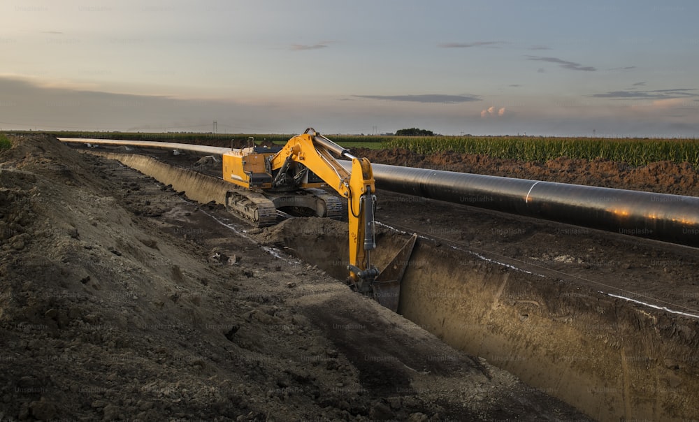 Construction of a new gas pipeline.