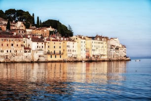 Beautiful romantic old town of Rovinj in Croatia. The coastal city of Rovinj situated in Istria Peninsula east of Croatia Europe, it is the famous travel destination of Croatia.