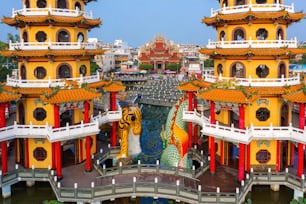 Dragon and Tiger Pagodas in Kaohsiung, Taiwan.