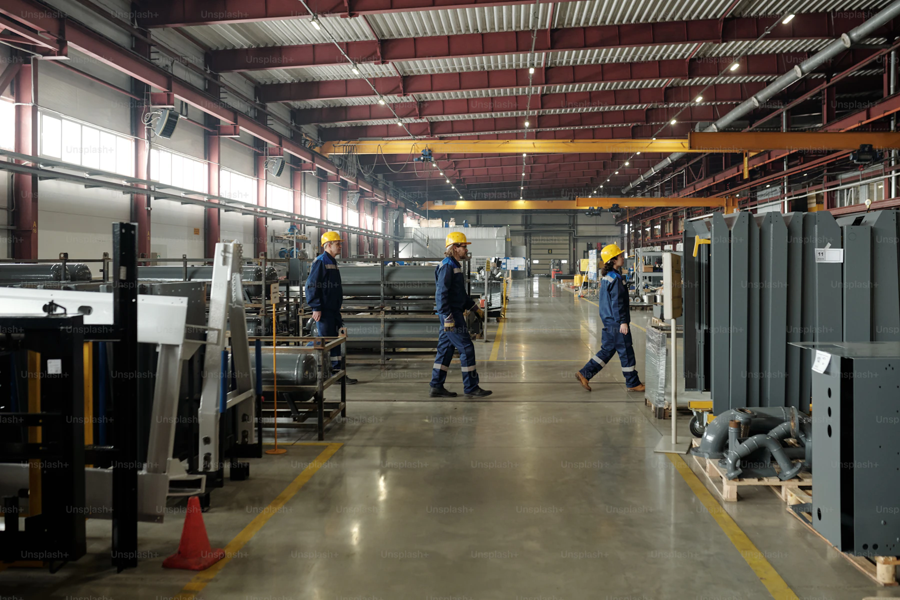 Industrial factory floor with production machinery