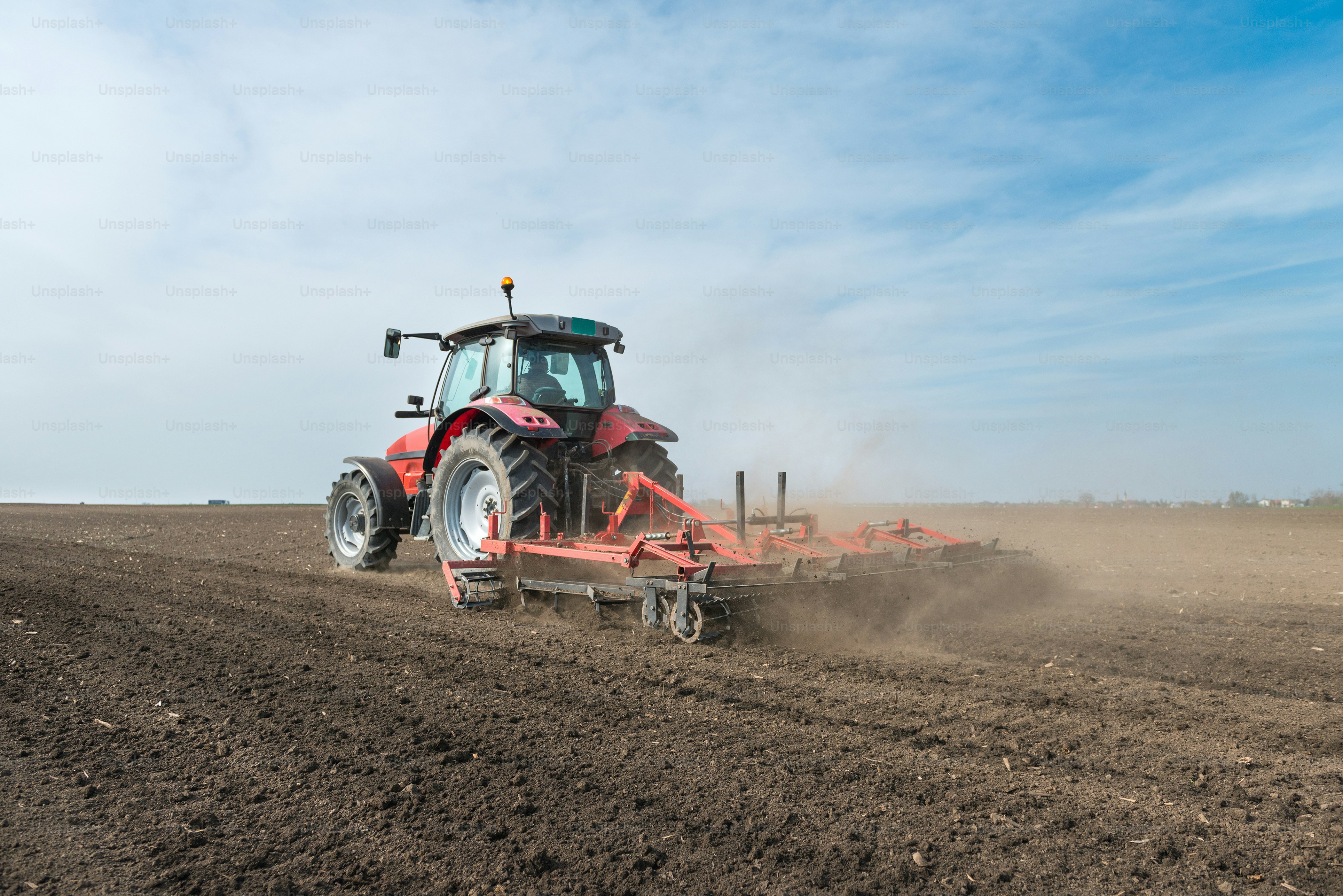 preparation of agricultural land in the spring