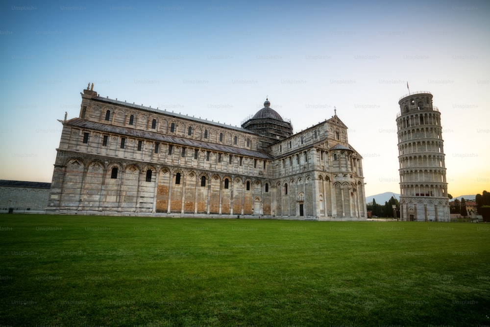 Leaning Tower of Pisa in Pisa, Italy - Leaning Tower of Pisa known worldwide for its unintended tilt and famous travel destination of Italy. It is situated near The Pisa Cathedral.